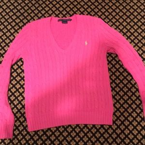 Pink Ralph Lauren Cable Knit Sweater